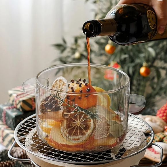 LITTLE HOMIE Glass Pots for Cooking on Stove with Lids 1.6L (54oz) - GlassPot Co - Picture 2 of 12